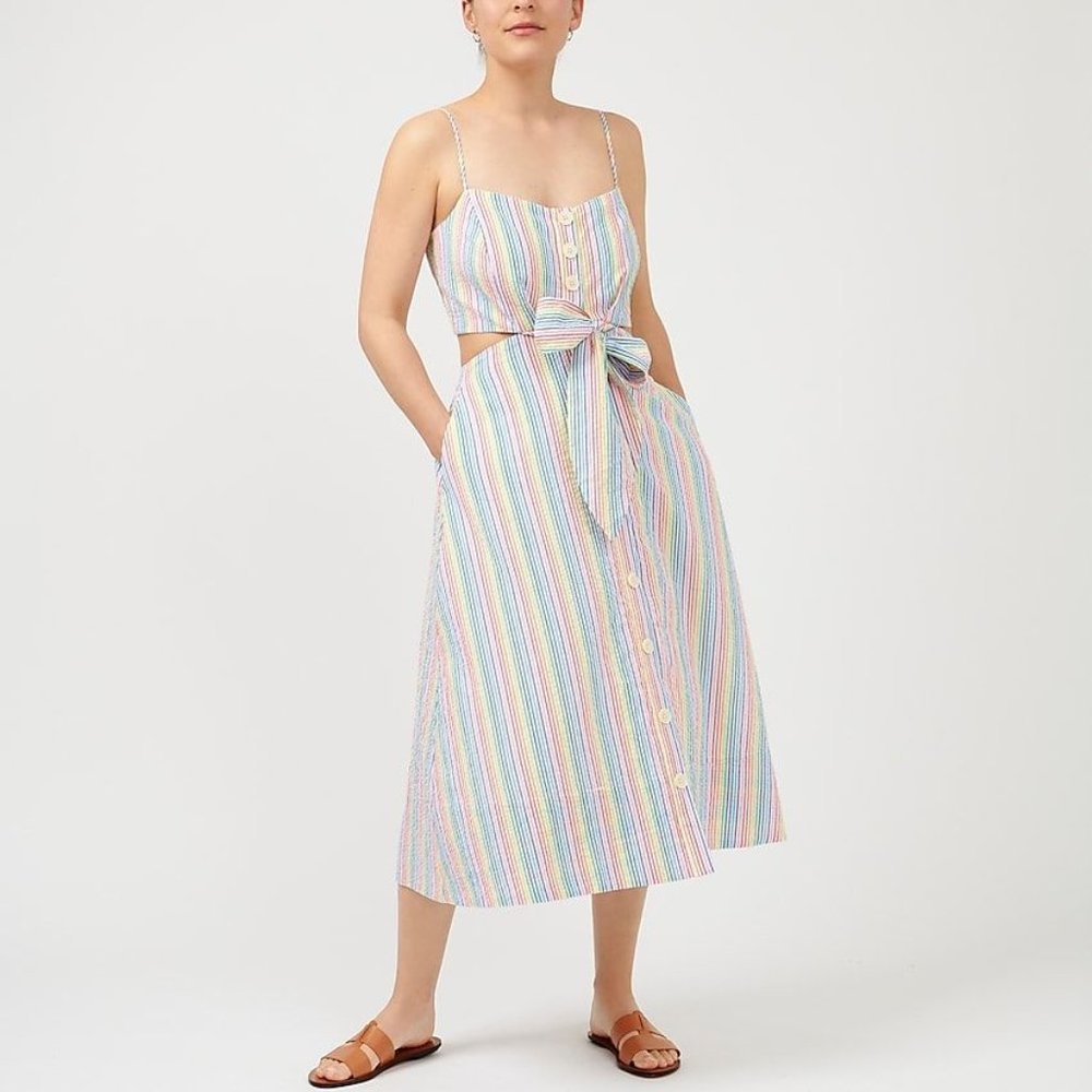 J. Crew Multicolor Striped Dress